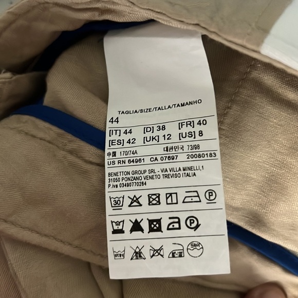 VTG Benetton,Silky & So Soft, Snap & Drawstring,High-Waisted,Pockets,Size 8 - Picture 11 of 11